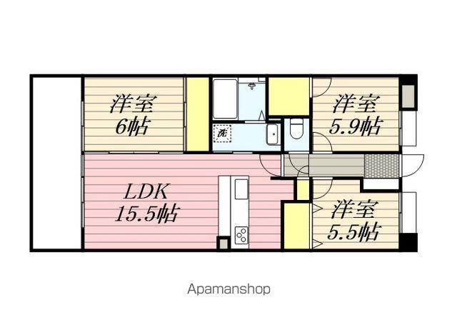 リファレンス寺塚(3LDK/3階)の間取り写真