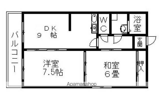サンパレス鷹匠(2DK/7階)の間取り写真