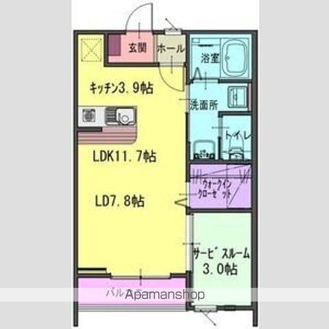 パルテG館(1SLDK/2階)の間取り写真