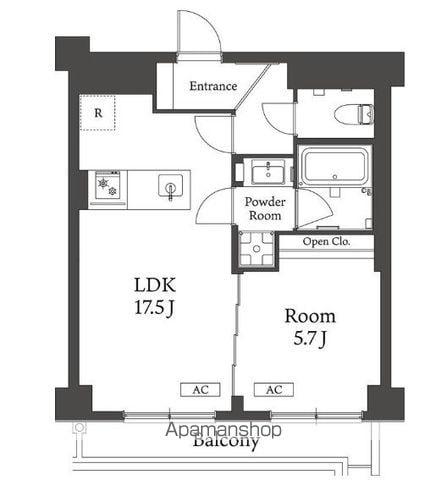 BELLEVIAGE AKEBONOBASHI(1LDK/5階)の間取り写真