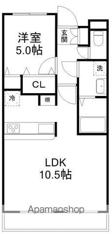 リュミエール咲が丘(1LDK/1階)の間取り写真