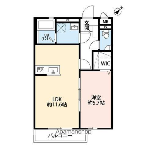 メゾン・ド・パステック(1LDK/1階)の間取り写真