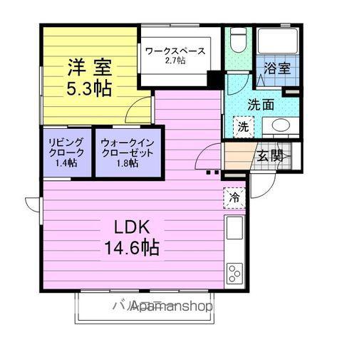 ヴィラージュ冠Ⅱ(1LDK/1階)の間取り写真