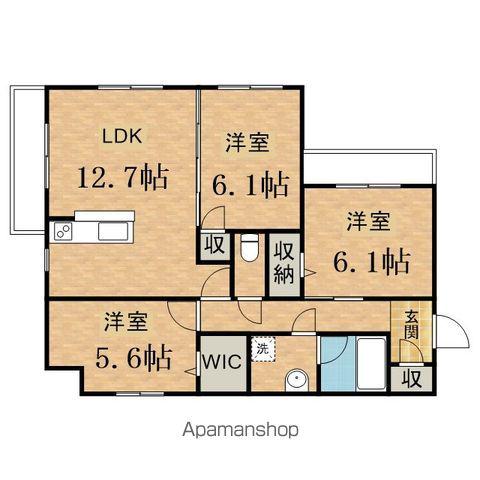 ベルグラース(3LDK/3階)の間取り写真