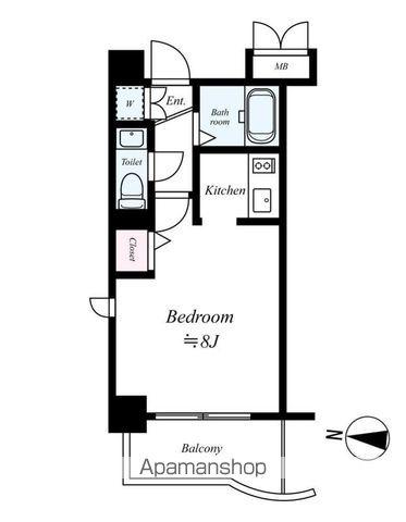 エンクレスト西公園Ⅱ(1K/4階)の間取り写真