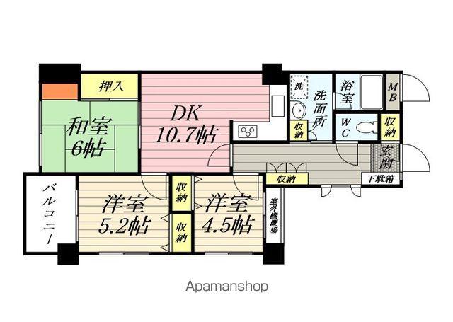 ラ・クラッセ西寺尾(3DK/4階)の間取り写真