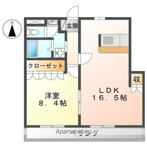エクシード鳥羽見(1LDK/2階)の間取り写真