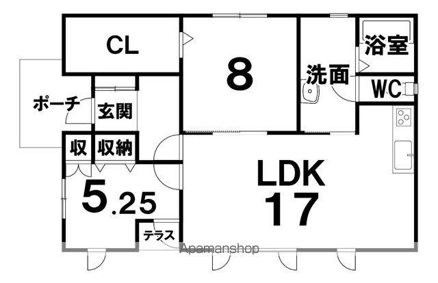 根室本線 帯広駅 徒歩21分 1階建 築8年(2LDK)の間取り写真