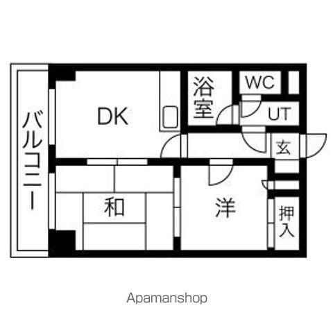 玉田ビルクロスロード琴似(2LDK/7階)の間取り写真