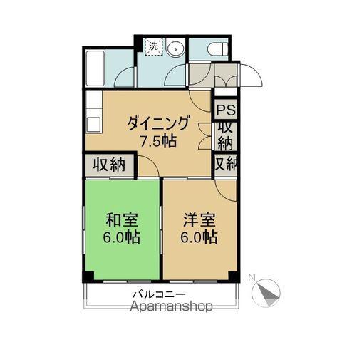 ハイリッジタワーズ1(2DK/3階)の間取り写真
