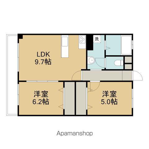第2大島ビル(2LDK/3階)の間取り写真