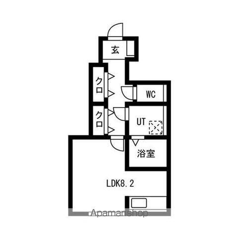 ブリランス(ワンルーム/1階)の間取り写真