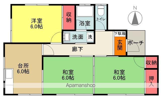 常磐線 泉駅(JR) 徒歩8分 1階建 築37年(3DK)の間取り写真