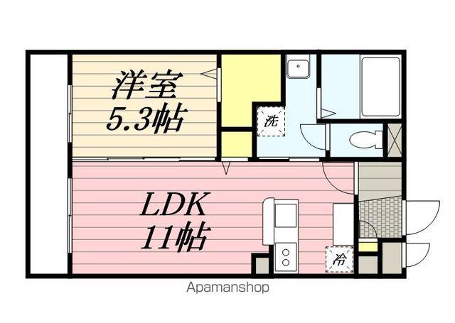 パークヒルズ知手(1LDK/1階)の間取り写真