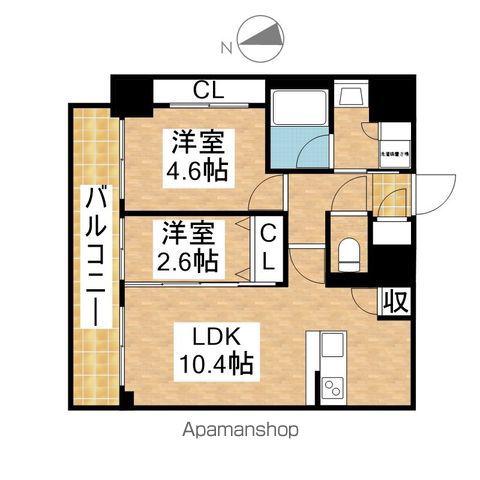 プレサンス レイズ 千種今池Ⅱ(2LDK/2階)の間取り写真