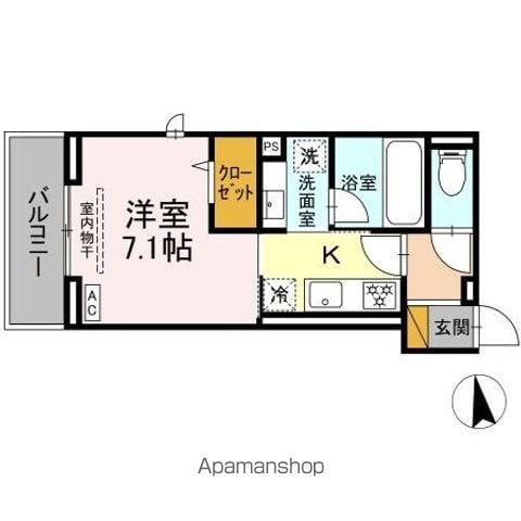 STELLA新松戸(1K/3階)の間取り写真