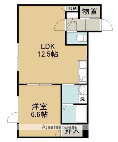 ロイヤルハイム新中野C(1LDK/1階)の間取り写真