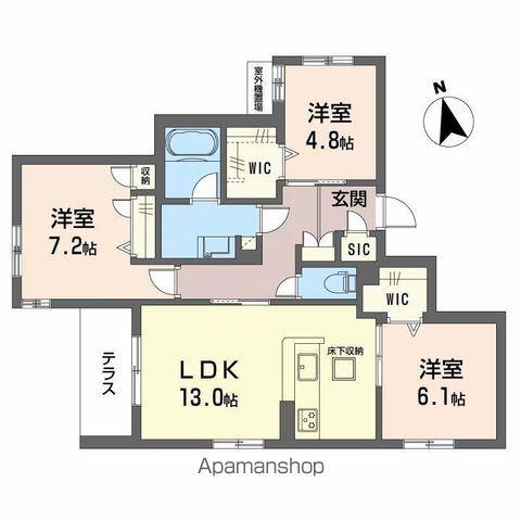 シャーメゾン伽羅橋(3LDK/1階)の間取り写真