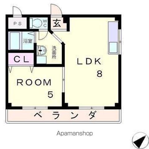敷島第4マンション(1LDK/3階)の間取り写真