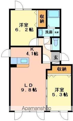 ピュアコート(2LDK/2階)の間取り写真