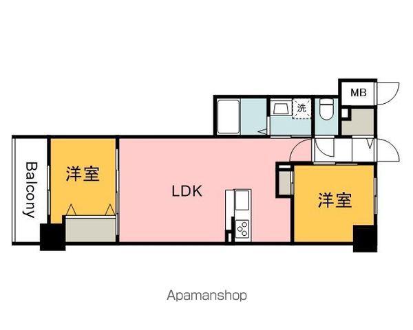 S-RESIDENCE富士見町AGLITTER(2LDK/13階)の間取り写真