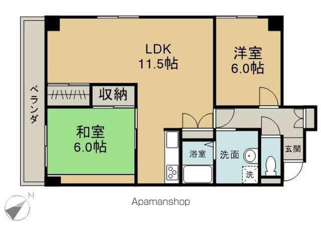 コーワ・レジデンス(2LDK/3階)の間取り写真