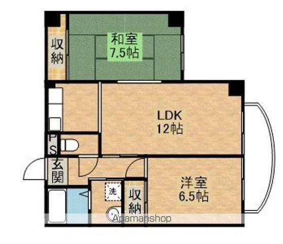 マンショングレース(2DK/4階)の間取り写真