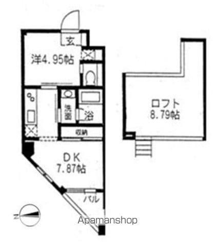 サンガーデン光(1DK/2階)の間取り写真