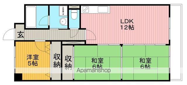 ハイツ東豊台(3LDK/2階)の間取り写真