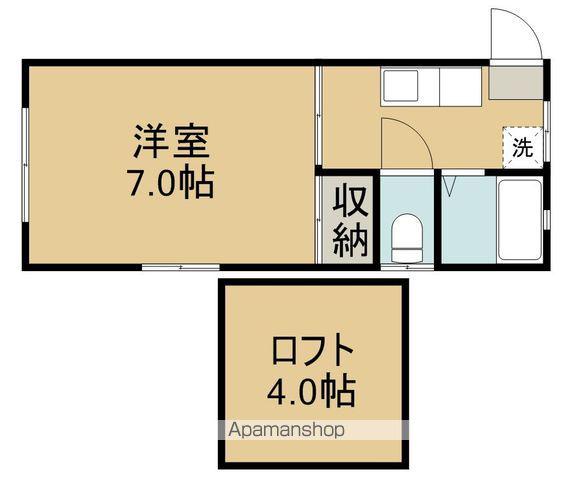 プリンスコート苦竹A(1K/2階)の間取り写真