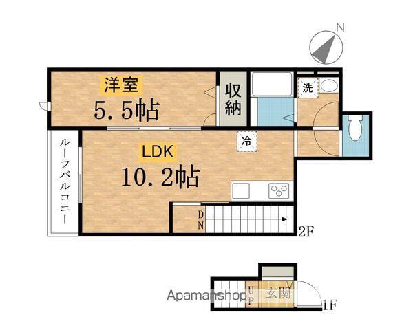 THE HOUSE NISHI HACHIOJI(1LDK/2階)の間取り写真