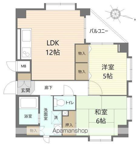 エスポワール(2LDK/5階)の間取り写真