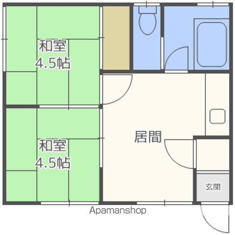 清和ハウス(2DK/1階)の間取り写真