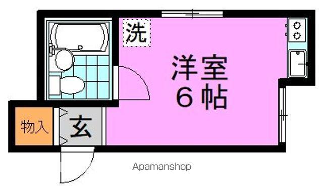 アリエール竹山(ワンルーム/2階)の間取り写真