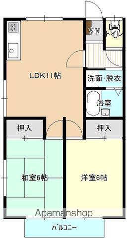 コーポナスH棟(2LDK/2階)の間取り写真