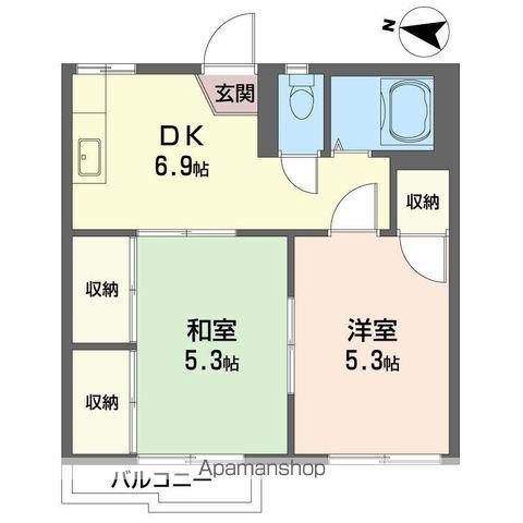 ハニーハイツC(2DK/2階)の間取り写真