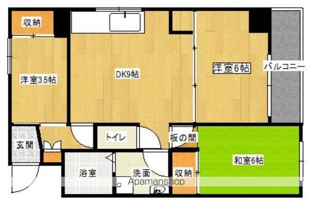 大島レジデンス北小金(3DK/6階)の間取り写真