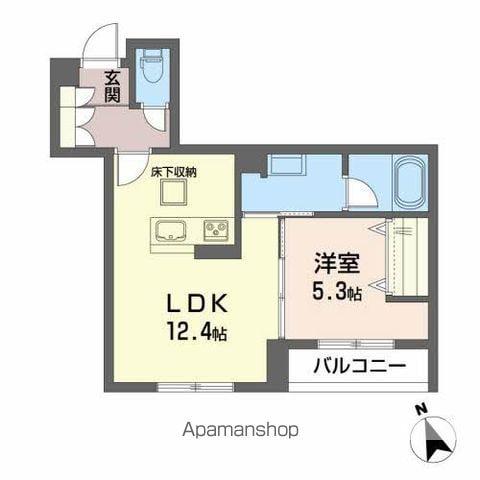BIANCA愛宕橋(1LDK/1階)の間取り写真
