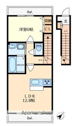 SWEET HOMEⅡ(1LDK/2階)の間取り写真
