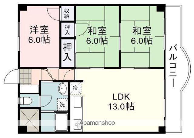 丸仲ビル(3LDK/2階)の間取り写真