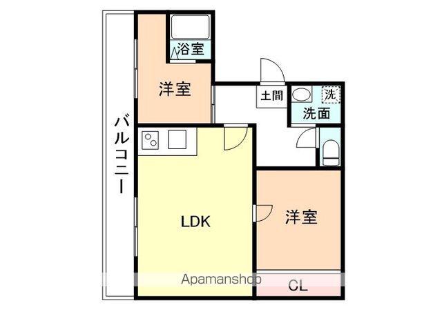 姫野アパート(2LDK/2階)の間取り写真