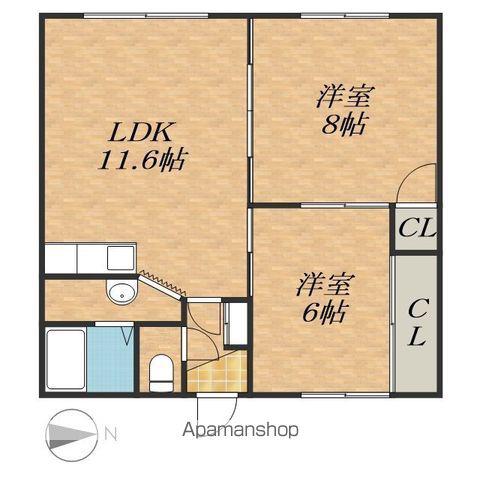 ふじハイツ(2LDK/2階)の間取り写真