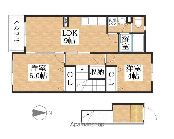 エクセルⅡさつき(2LDK/2階)の間取り写真
