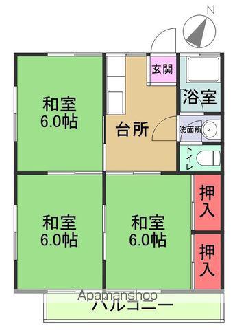 コーポ千寿Ⅱ(3K/2階)の間取り写真