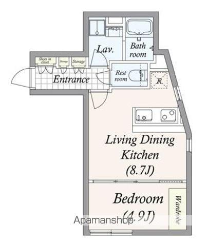 GRAN PASEO 池尻大橋(1LDK/2階)の間取り写真
