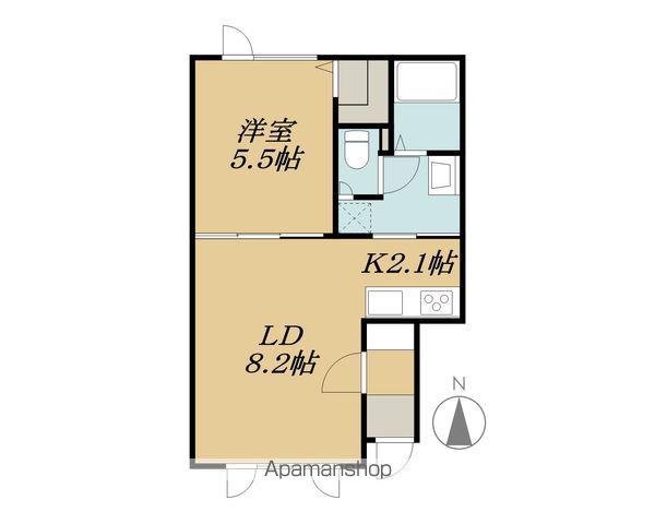 PRENDRE(1LDK/2階)の間取り写真