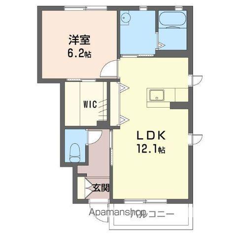 ジュレ・ブランシュ(1LDK/1階)の間取り写真
