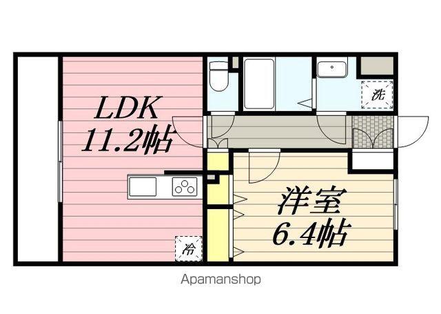 グリシーナおおたか3(1LDK/2階)の間取り写真