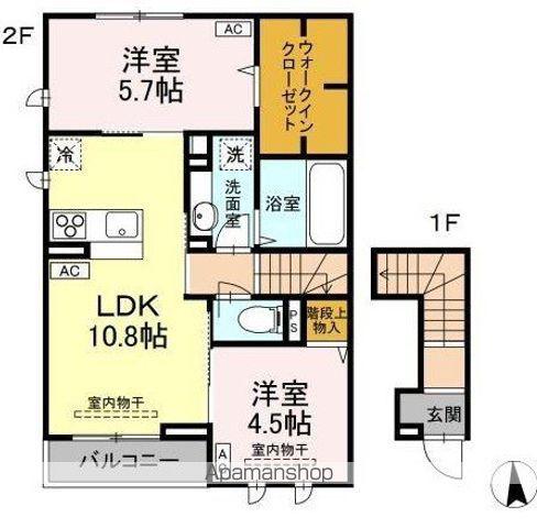 AOLANIA(2LDK/2階)の間取り写真