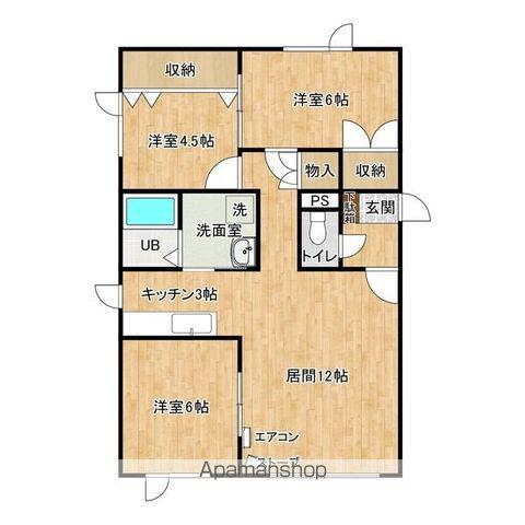 グランディール4番通(3LDK/2階)の間取り写真